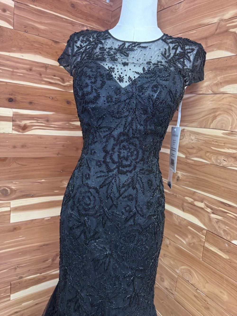 Sherri Hill Black Mermaid Gown NWT Black Tie Pageant Red Carpet Size 2 - Picture 4 of 13